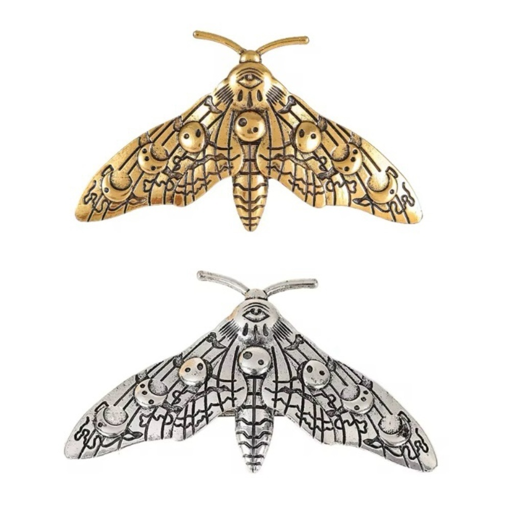 ✨Free People Lunar Phase Silver Moth Hair Clip - Picture 3 of 8